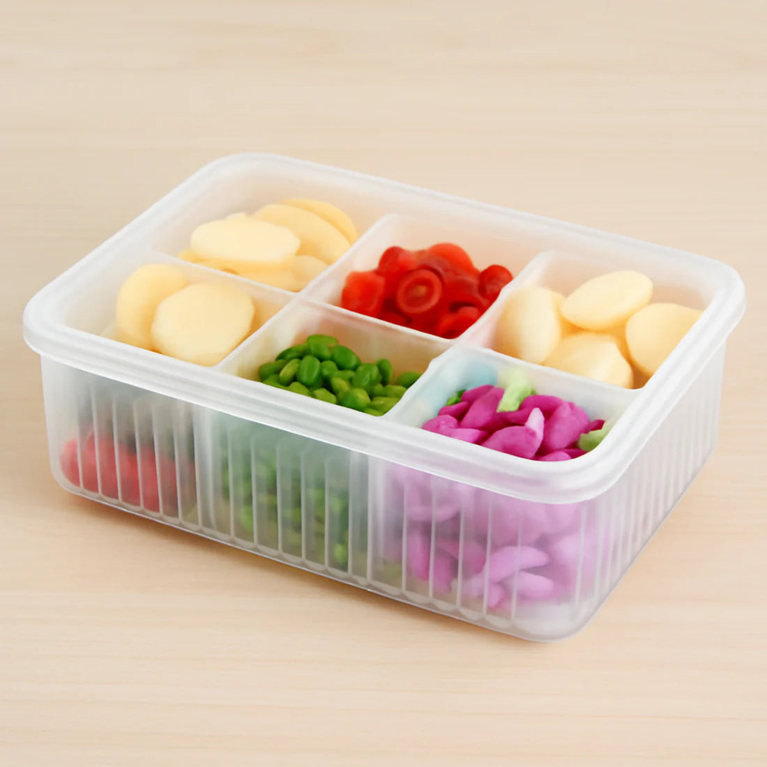 Fridge Storage Box – Airtight Food & Veggie Organizer | Tidy Table - 4 Grid / Color Box